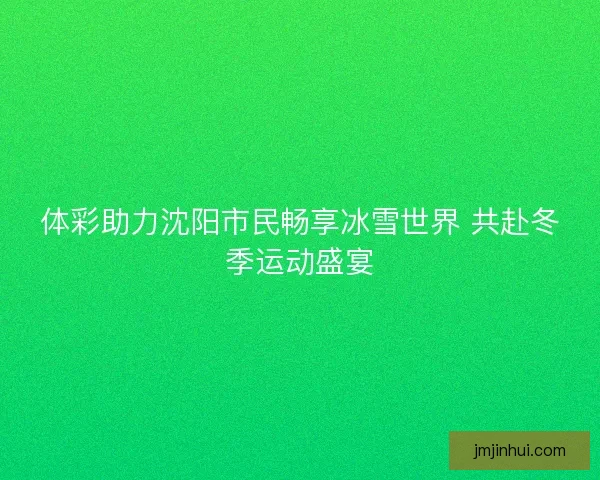 体彩助力沈阳市民畅享冰雪世界 共赴冬季运动盛宴